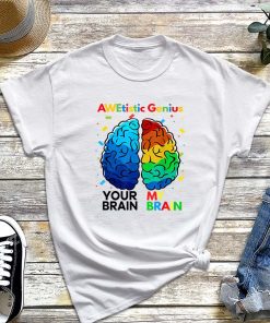 Autism Awareness Awetistic Genius Brain Autistic T-Shirt, Everyone Communicates Differently, Autism Shirt