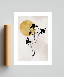 Floral Moon Phase Wall Art, Moon Wall Decor, Wall Art Celestial, Floral Moon Phase, Color Elegant Art Print & Poster