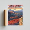 Mather Point - Grand Canyon National Park Vintage Style Travel Poster, Grand Canyon Prints & Posters, Wall Decor Office