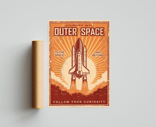 Outer Space Vintage Poster, Vintage Space Posters & Prints, Art Poster Wall Decor Office, Home Decor