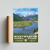 Rocky Mountain National Park Poster - Moraine Park Artwork, WPA Vintage Style Travel Poster, National Park Travel Wall Decor Office
