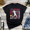 Softball Typography Word Art Funny Batter Pitcher Catcher T-Shirt, Strike Ball, Softball Hit Homerun, Gift for Softball Player