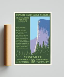 Yosemite National Park Vintage Poster, WPA Vintage Travel Poster, Wall Decor Office Poster