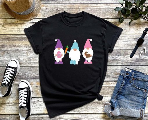 Happy Easter Gnomies T-Shirt, Cute Gnomes Pastel Spring Eggs Shirt, Gift For Easter Day, Peeps Easter Shirt