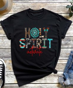 Holy Spirit Activate T-Shirt, Holy Spirit, Religious Faith Shirt, Leopard Western Rodeo Cowhide Gemstone T-Shirt