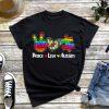 Peace Love Autism Poppin Autism Awareness Month Fidget Toy T-Shirt