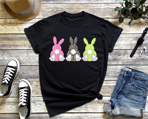 Leopard Easter Bunny Rabbit Trio Cute Easter T-Shirt