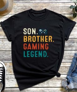 Son Brother Gaming Legend T-Shirt, Gaming Gifts For Teenage Boys Old Shirt, Personalised Gaming Birthday Tee