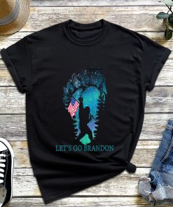 Let's Go Brandon Bigfoot T-Shirt, Sasquatch with American Flag Tee, FJB Shirt, Joe Biden Sucks