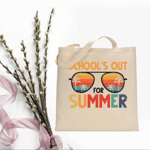 School’s Out for Summer Tote Bag, Retro Last Day Of School, Summer Trip Gift, Summer Break, Hello Summer Tote Bag