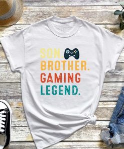 Son Brother Gaming Legend T-Shirt, Gaming Gifts For Teenage Boys Old Shirt, Personalised Gaming Birthday Tee