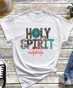 Holy Spirit Activate T-Shirt, Holy Spirit, Religious Faith Shirt, Leopard Western Rodeo Cowhide Gemstone T-Shirt