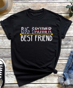 Big Brother Best Friend T-Shirt, American FLag Big Brother Shirt, National Siblings Day, Promoted Brother Tee, BFF Shirt