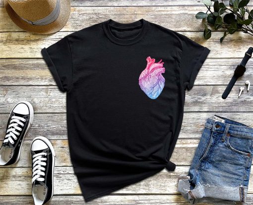 Heart T-Shirt, Anatomical Heart Shirt, Anatomy Shirt, Minimalist Heart Tee for Nurses & Doctors