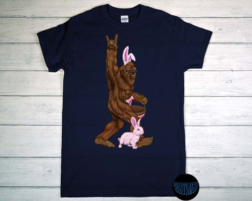 Bigfoot Easter Day T-Shirt, Easter Bunny, Easter Bigfoot Bunny In A Basket Is Funny for Sunday Shirt, Sasquatch Lovers Tee, Easter Day 2022
