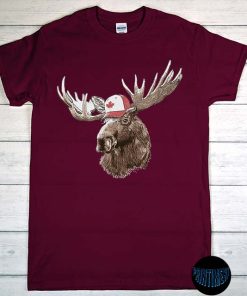 Canada Moose T-Shirt, Canadian Moose Shirt, Hot Summer Casual, Moose Gift, Canadian Gift, Canada Flag, Canada Wildlife Tee