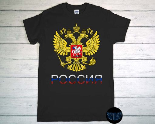 Double Headed Eagle UdSSR Russian Pride T-Shirt, Russia Eagle CCCP Shirt, Russia Flag Shirt, Gift for Russian Gift