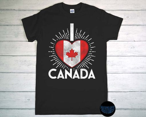 I Love Canada T-Shirt, Minimalist Canadian Flag Shirt, Canadian Patriot Shirt, Happy Canada Day Tee