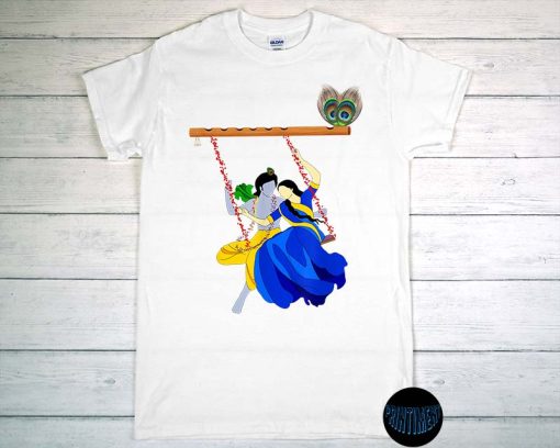 Lord Krishna And Radha Eternal Love T-Shirt, An Eternal Love Story of Lord Krishna and Radha, Hladini Shakti Shirt, Symbol Of Divine Love