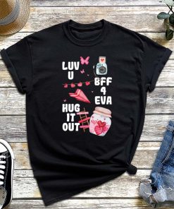 Love You BFF T-Shirt, Let's Hug It Out With Arms Hugging a Heart for Making Up BFF, Pajama Best Friend Shirt, Cute V-Day