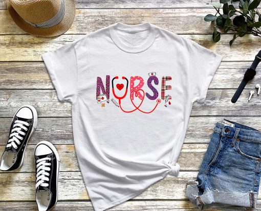 Cute Nurse T-Shirt, Nurse Life, Stethoscope Nurses Day, Gift Graduation, Emergency Nurse Tee