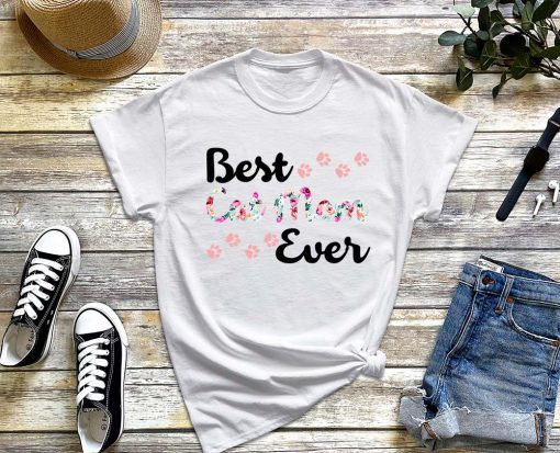 Best Cat Mom Ever Floral T-Shirt, Mom Shirt, Gifts for Mom, Mother's Day Shirt, Cat Lovers Floral for Cat Mom Tee