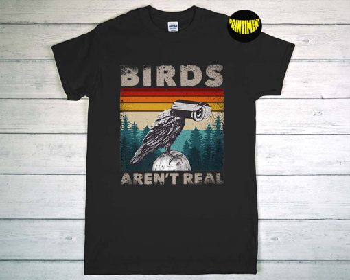 Bird Aren't Real T-Shirt, Birds Spies Retro Shirt, Bird Watcher, A Joke, Government Conspiracy, Bird Watching Goes Both Ways Bird Aren't Real Shirt