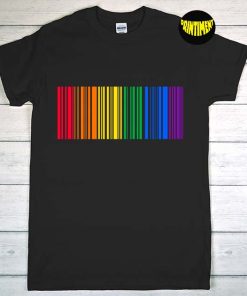 LGBTQ Pride T-Shirt, LGBTQ Rainbow Flag Shirt, Gay Pride Month Gift Barcode LGBT, Support LGBTQ Tee