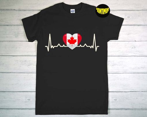 I Love Canada T-Shirt, Canadian Heart Flag Gift, Canada Shirt, I Am Canadian Unisex T-Shirt, Happy Canada Day Tee