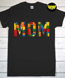 Mom Brick Builder T-Shirt, Funny Blocks Master Builder, Building Blocks Set Family T-Shirt, Building Blocks, Gaming Family Tee