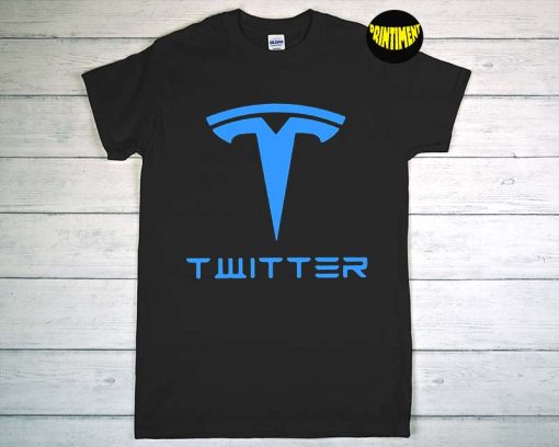 Tesla Elon Musk Twitter T-Shirt, Tesla Twitter Shirt, Gift for Tesla Lover Elon Musk Tesla Shirt