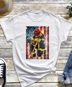 Firefighter Flag USA T-Shirt, International Firefighters Day, Fireman Flag, Fire Axe Patriotic Tee