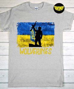 Wolverines Support Ukraine T-Shirt, I Stand with Ukraine Shirt, Anti Russian, Pro Ukraine Shirt, Adam Kinzinger Wolverines Ukraine Tee