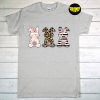 Rabbit Trio Cute Easter Day T-Shirt, Leopard Bunny Shirt, Easter Sunday 2022, Lovely Bunny, Easter Tee