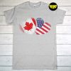 Canada USA Flag T-Shirt, American Canadian Heart Shirt, Proud Canadian Shirt, Valentines Day Gift, Funny Canadian Tee