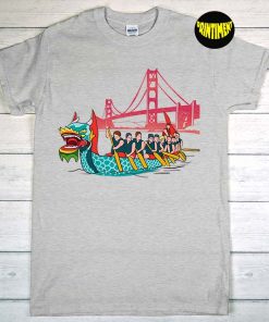 Dragon Boat Golden Gate Bridge T-Shirt, Boating Festival Shirt, Dragon Boat Rowing Shirt, Funny Boat Shirt