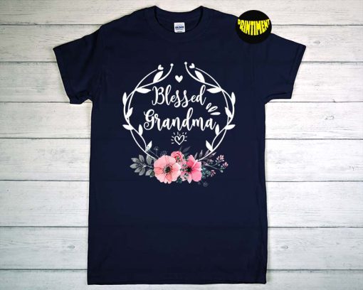Blessed Grandma T-Shirt with Floral, Floral Great Grandmother Shirt, Personalized Grandma Shirt, Mom Life Tee, Grandma Gift