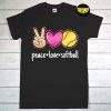 Peace Love Softball Leopard T-Shirt, Show Peace Shirt, Softball Shirt, Softball Player Gift, Peace Tee, Inspirational Shirt