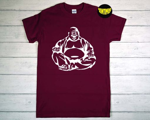 Fat Laughing Budai T-Shirt, Buddha Yoga Shirt, Laughing Buddha, Happy Buddha Shirt, Fat Buddha Unisex T-Shirt