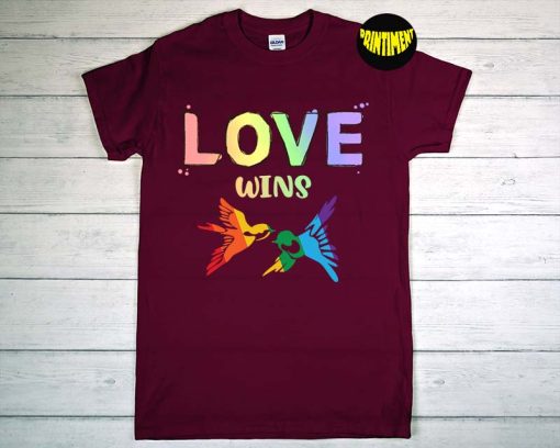 Birds Human LGBT Flag Gay Pride Month T-Shirt, Love Wins Shirt, Rainbow Pride Shirt, Pride Week Gift