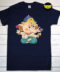 Ganesh Symbol Yoga Hindu Meditation T-Shirt, Ganesha Elephant Shirt, Hinduism Shirt, Buddhist Jainism, Hindu Mythology Tee
