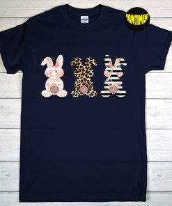 Rabbit Trio Cute Easter Day T-Shirt, Leopard Bunny Shirt, Easter Sunday 2022, Lovely Bunny, Easter Tee