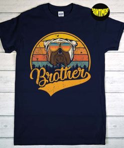 Retro Vintage English Bulldog Brother T-Shirt, Bull Dog Lover Tee, American Bulldog Shirt, Father's Day Gifts