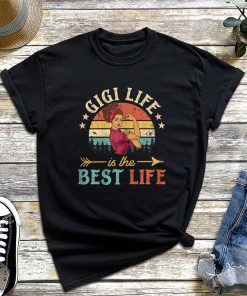 Womens Gigi Life Is the Best Life T-Shirt, Vintage Style Shirt, Mother's Day Gift for Mom
