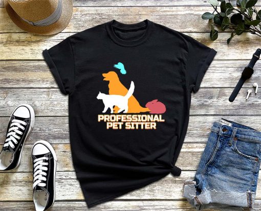 Professional Pet Sitter T-Shirt for Pet Sitting, Pet Walker Gift, Pet Sitter Shirt, Animal Lover Gift