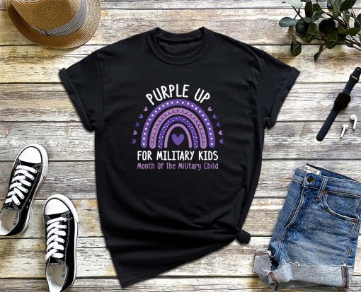 Purple Up For Military Kids Month of the Military Child T-Shirt, Military Children Month Gift, Purple Up Awareness Shirt