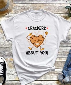 Crackers about You Valentines Day T-Shirt, Biscuit Heart Shirt, Valentine Gift, Funny Biscuit Pullover