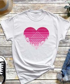 Womens Biscuit Food Lover Retro Vintage Heart T-Shirt, Biscuit Valentine Day, Funny Biscuit Heart Shirt
