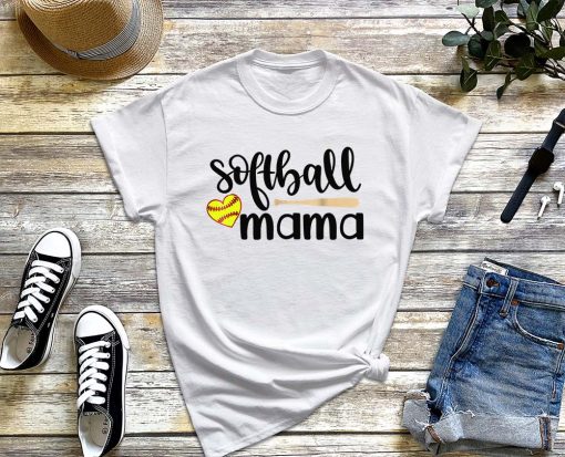Softball Mama T-Shirt for Women, Softball Lover Shirt, Softball Game Day Shirt, Gift for Softball Mom