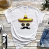 Mens Sombrero and Mustache Face T-Shirt, Mexican Theme Shirt, Fiesta Shirt, Funny Cinco De Mayo Party